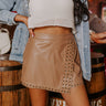 The Elsa Faux Leather Skort In Iced Mocha Image - 1