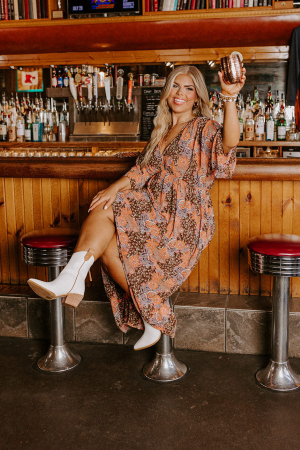 Whimsical Ways Maxi In Brown Curves Image - 2