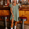 Town Square Kisses Shift Dress In Light Forest Image - 1