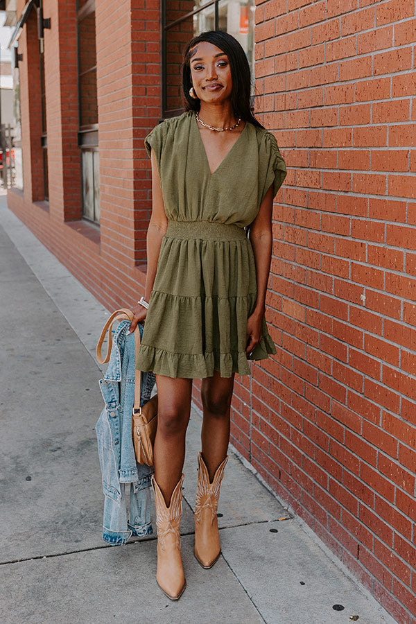 Lucky And Lovely Dress In Olive