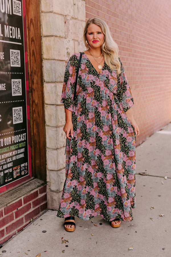 Whimsical Ways Maxi In Black Curves