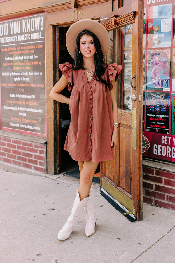 Town Square Kisses Shift Dress In Rustic Rose