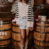 Promising Smile Stripe Cardigan In Cream Image - 1