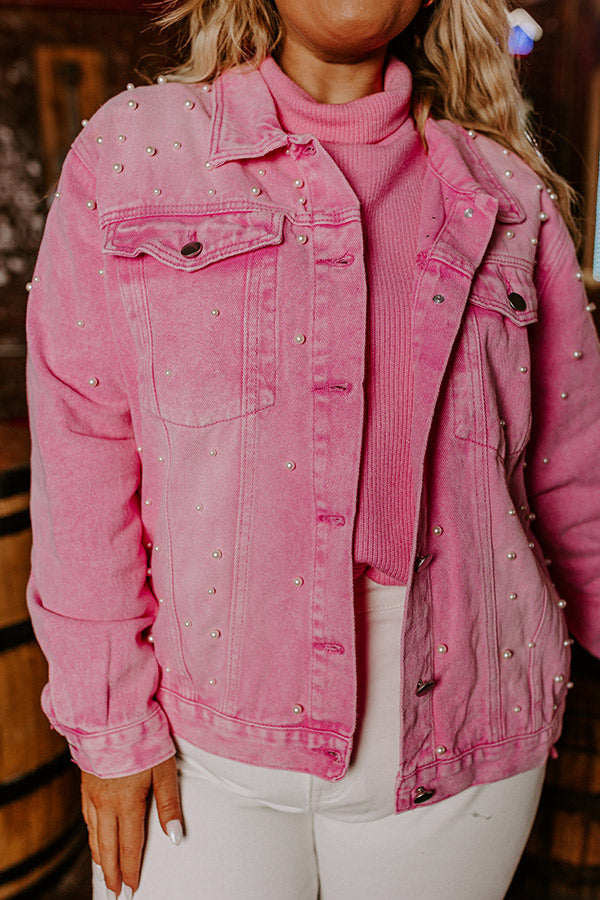 pink denim jacket
