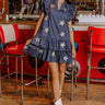 Under The Stadium Lights Ruffle Mini Dress in Navy Image - 1