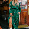 Whispering Sweet Nothings Embroidered Maxi In Hunter Green Curves Image - 1