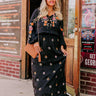 Whispering Sweet Nothings Embroidered Maxi In Black Curves Image - 1