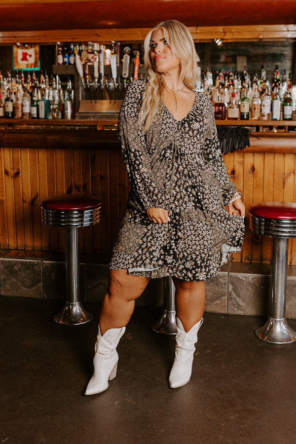 Swift And Chic Floral Mini Dress Curves Image - 2