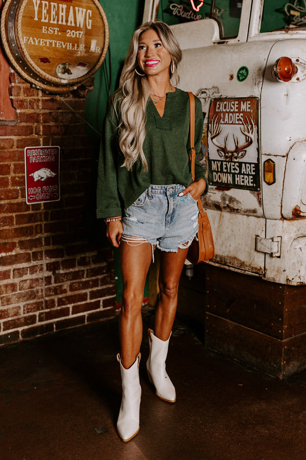 Always There For You Knit Top In Olive