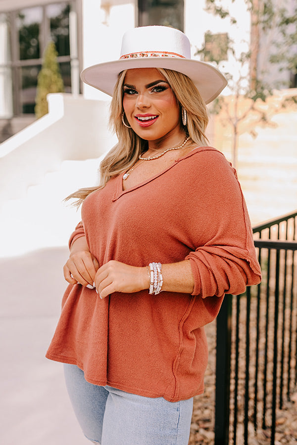 Merlot Snuggles Top In Rust Curves Image - 5