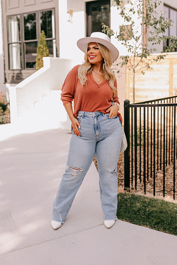 Merlot Snuggles Top In Rust Curves Image - 3