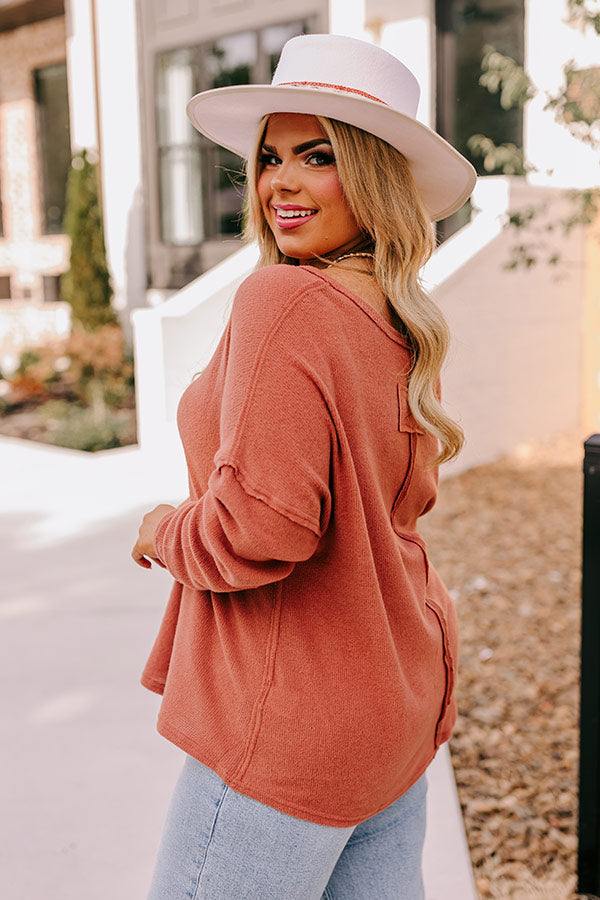 Merlot Snuggles Top In Rust Curves Image - 4