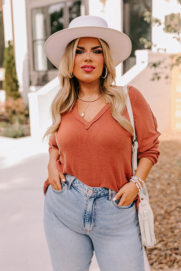 Merlot Snuggles Top In Rust Curves Image - 2