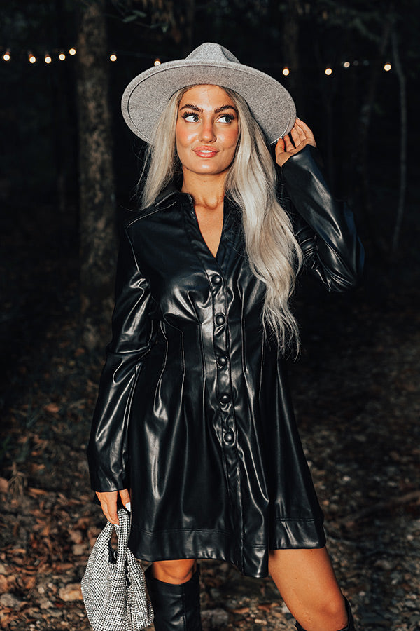 Mostly Amused Faux Leather Dress in Black • Impressions Online Boutique