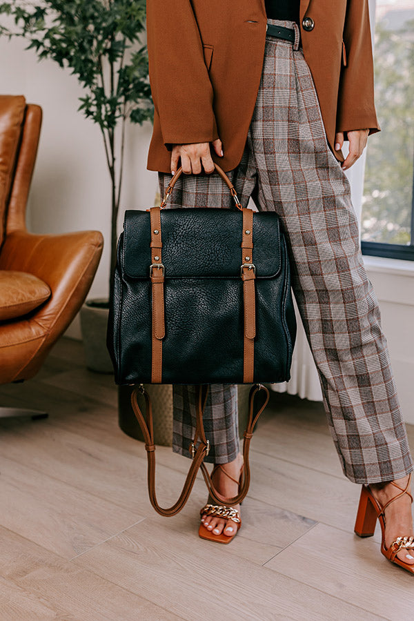 Punctual And Perfect Faux Leather Backpack In Black Image - 3