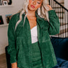 Captivating Cuteness Corduroy Button Up in Hunter Green Image - 1