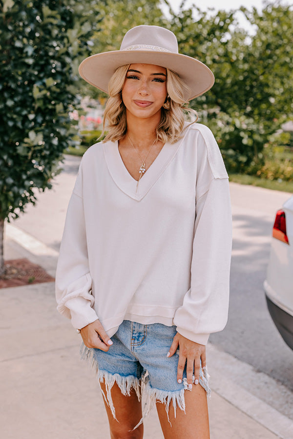 Venture Out Knit Top In Cream Image - 5