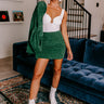Captivating Cuteness Corduroy Mini Skirt in Hunter Green Image - 1