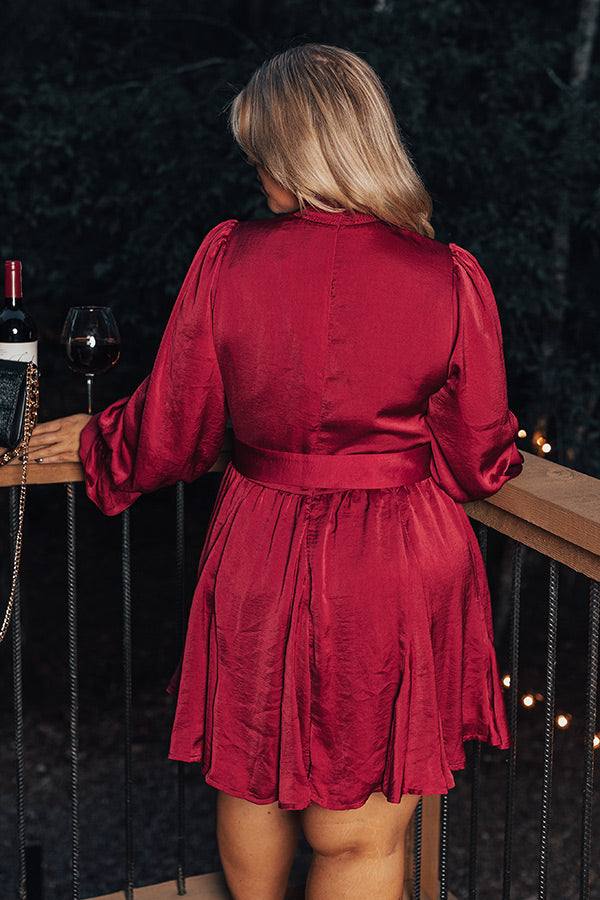 Prosecco Splash Mini Dress In Wine Curves Image - 3