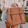 Punctual And Perfect Faux Leather Backpack In Brown Image - 1