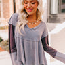 Whispering Sweet Nothings Waffle Knit Top in Blue Image - 1