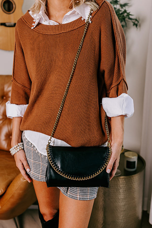 Leaving For London Faux Leather Crossbody in Black Image - 1