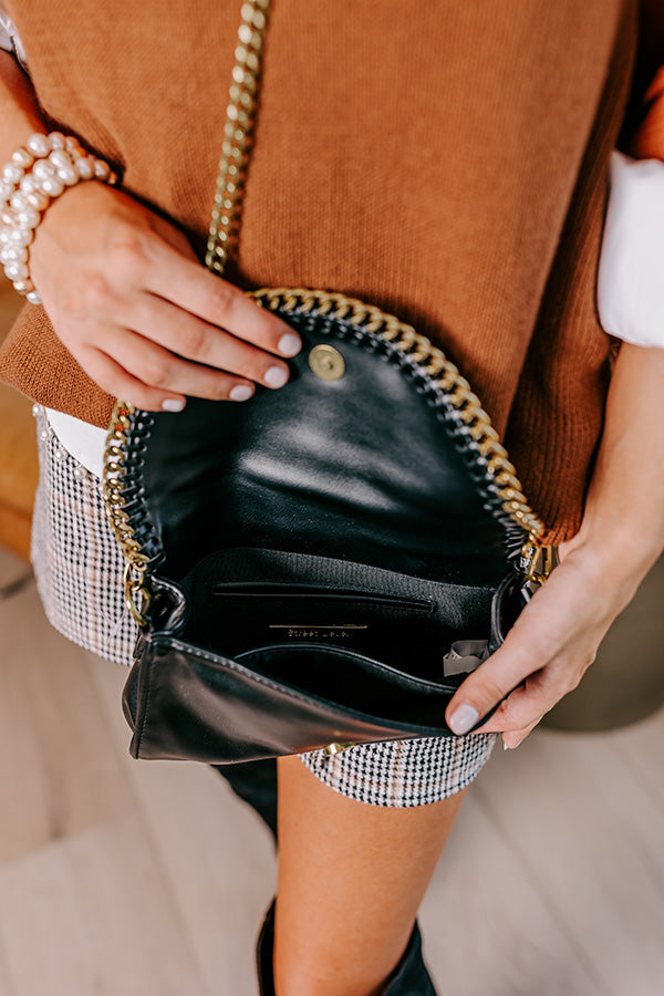 Leaving For London Faux Leather Crossbody in Black Image - 2