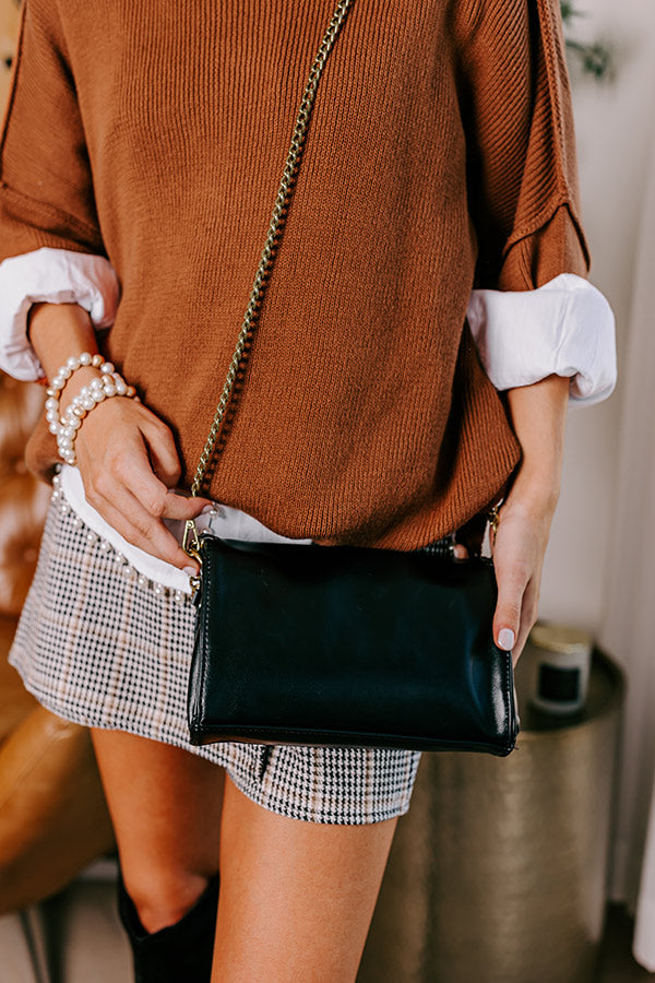 Leaving For London Faux Leather Crossbody in Black Image - 3