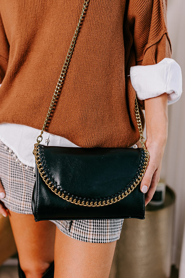 Leaving For London Faux Leather Crossbody in Black Image - 4