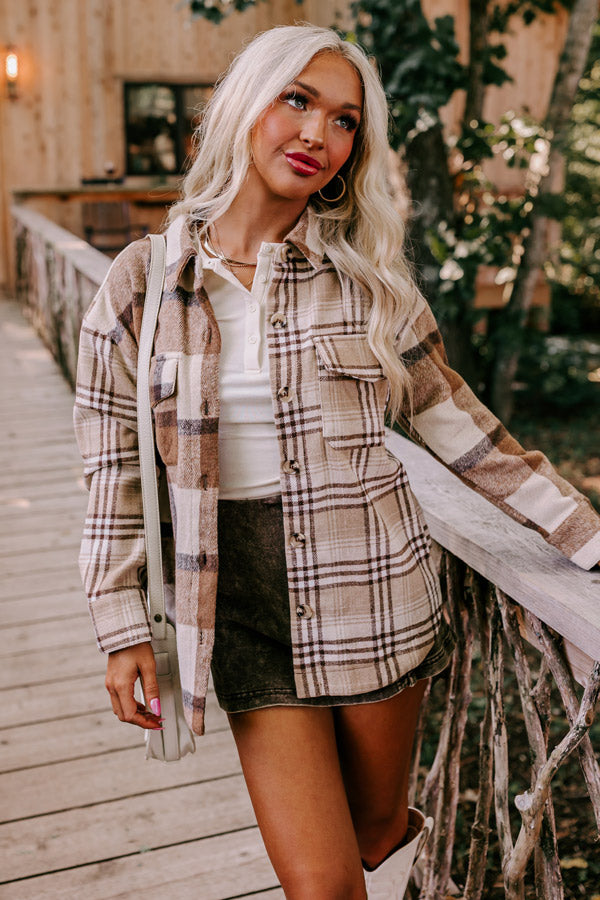 Nantucket Chill Plaid Jacket In Brown