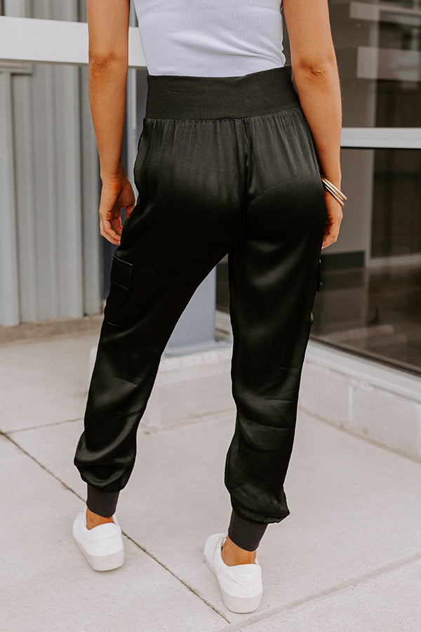 Miles To Go High Waist Satin Joggers • Impressions Online Boutique
