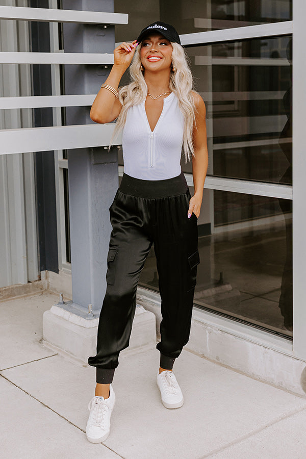 Miles To Go High Waist Satin Joggers • Impressions Online Boutique