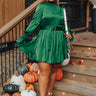Prosecco Splash Mini Dress In Hunter Green Curves Image - 1