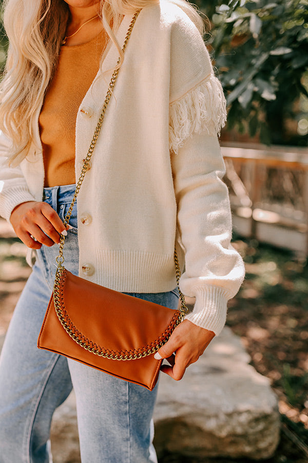 Leaving For London Faux Leather Crossbody in Brown