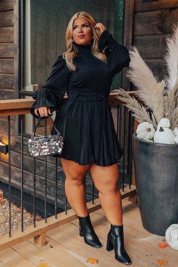 Prosecco Splash Mini Dress In Black Curves Image - 1