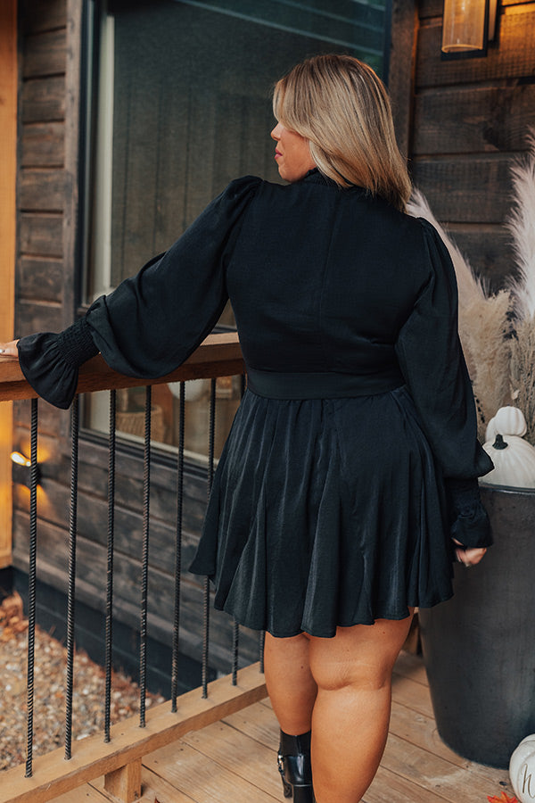 Prosecco Splash Mini Dress In Black Curves Image - 4