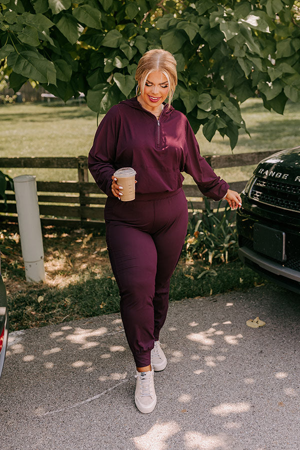 Daily Dedication Butter Soft Hoodie In Royal Plum Curves
