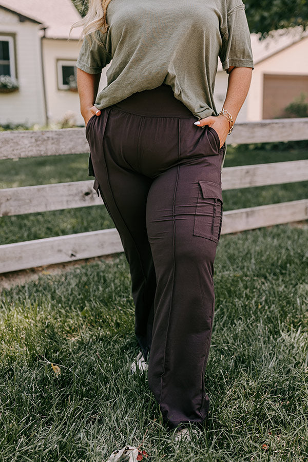 Go The Extra Mile High Waist Butter Soft Pants In Espresso Curves