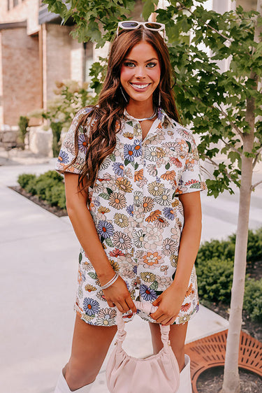 Sunny Blossoms Romper-Wheat main image 1
