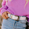 Leave A Message Faux Leather Belt In Ivory Image - 1