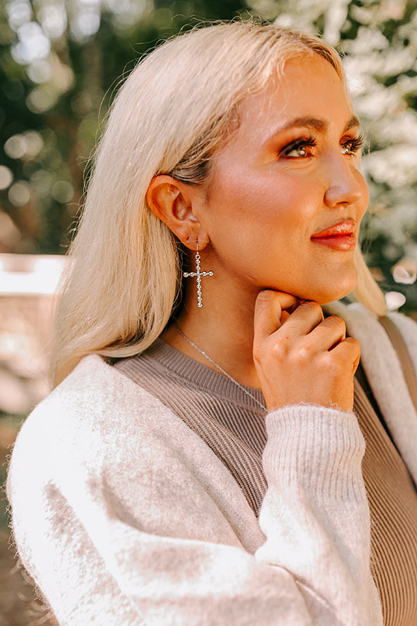 Stay Encouraged Earrings In Silver Image - 1