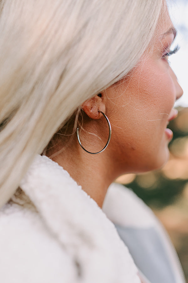 Trading Up Hoop Earrings in Silver Image - 2