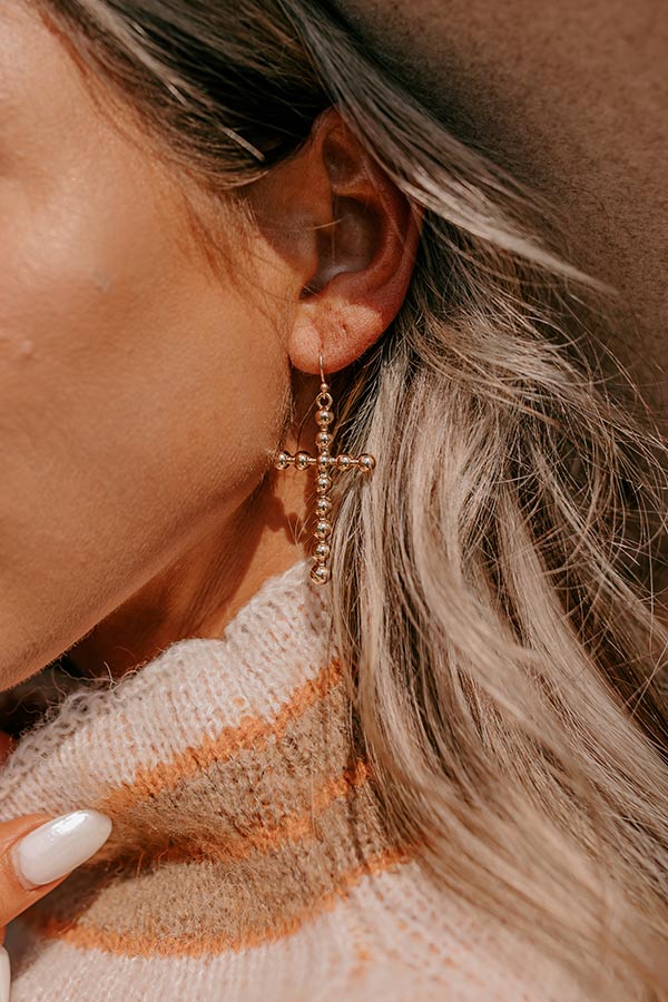 Stay Encouraged Earrings In Gold Image - 3