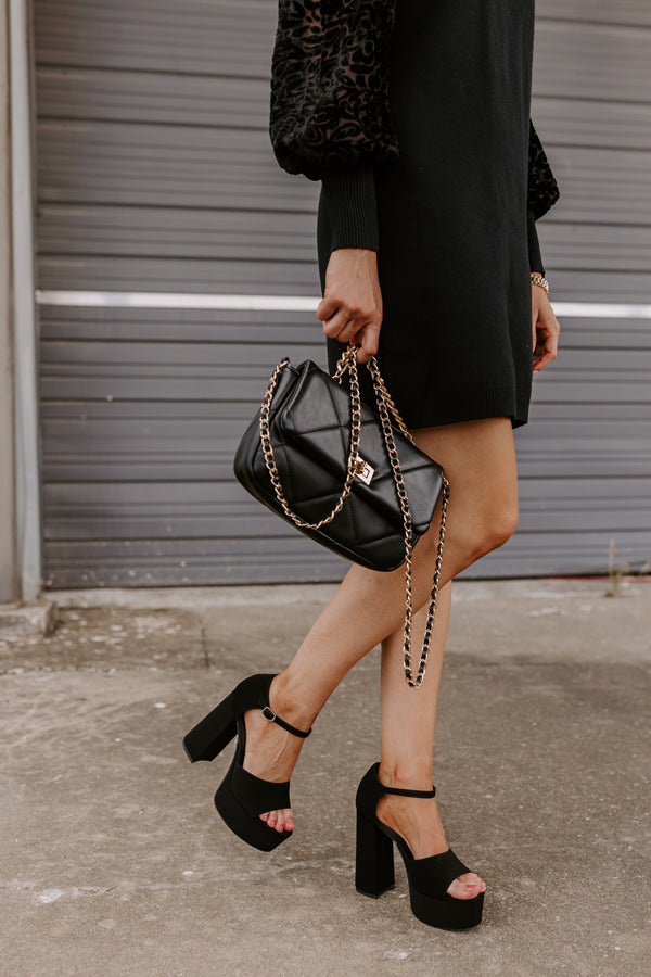 Black Faux Leather Strappy Platform Heels – Miss Moda Luxe