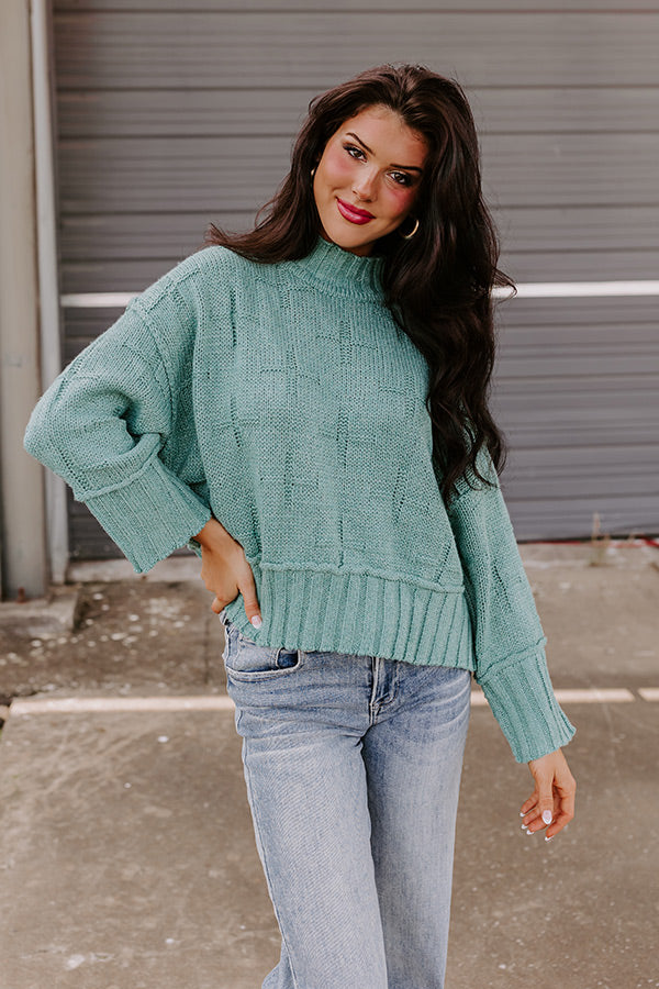 Cool Weather Knit Sweater in Jade