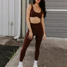 Sporty Spice Butter Soft High Waist Legging In Chocolate Image - 1