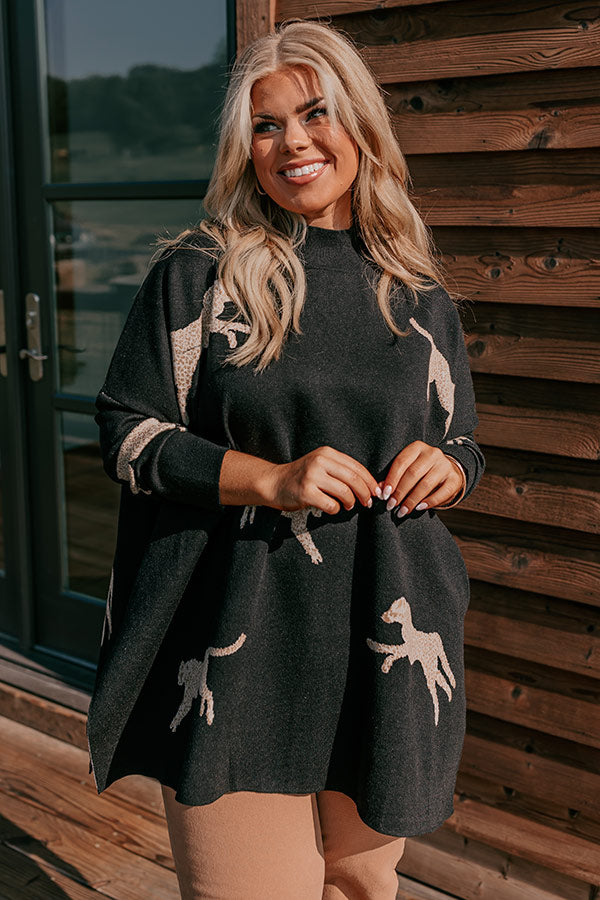 Cozy And Kind Cheetah Sweater In Black Curves
