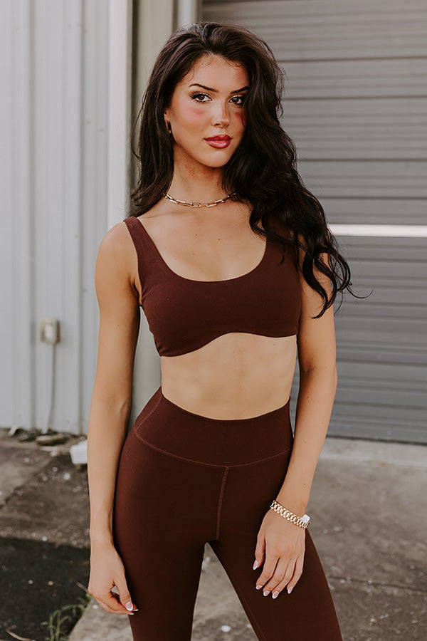 Sporty Spice Butter Soft Contour Bra In Chocolate