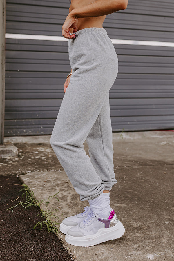 Gym Goals Luxe High Waist Oversized Joggers In Heather Grey