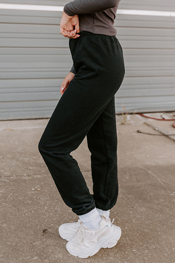 Gym Goals Luxe High Waist Oversized Joggers In Black